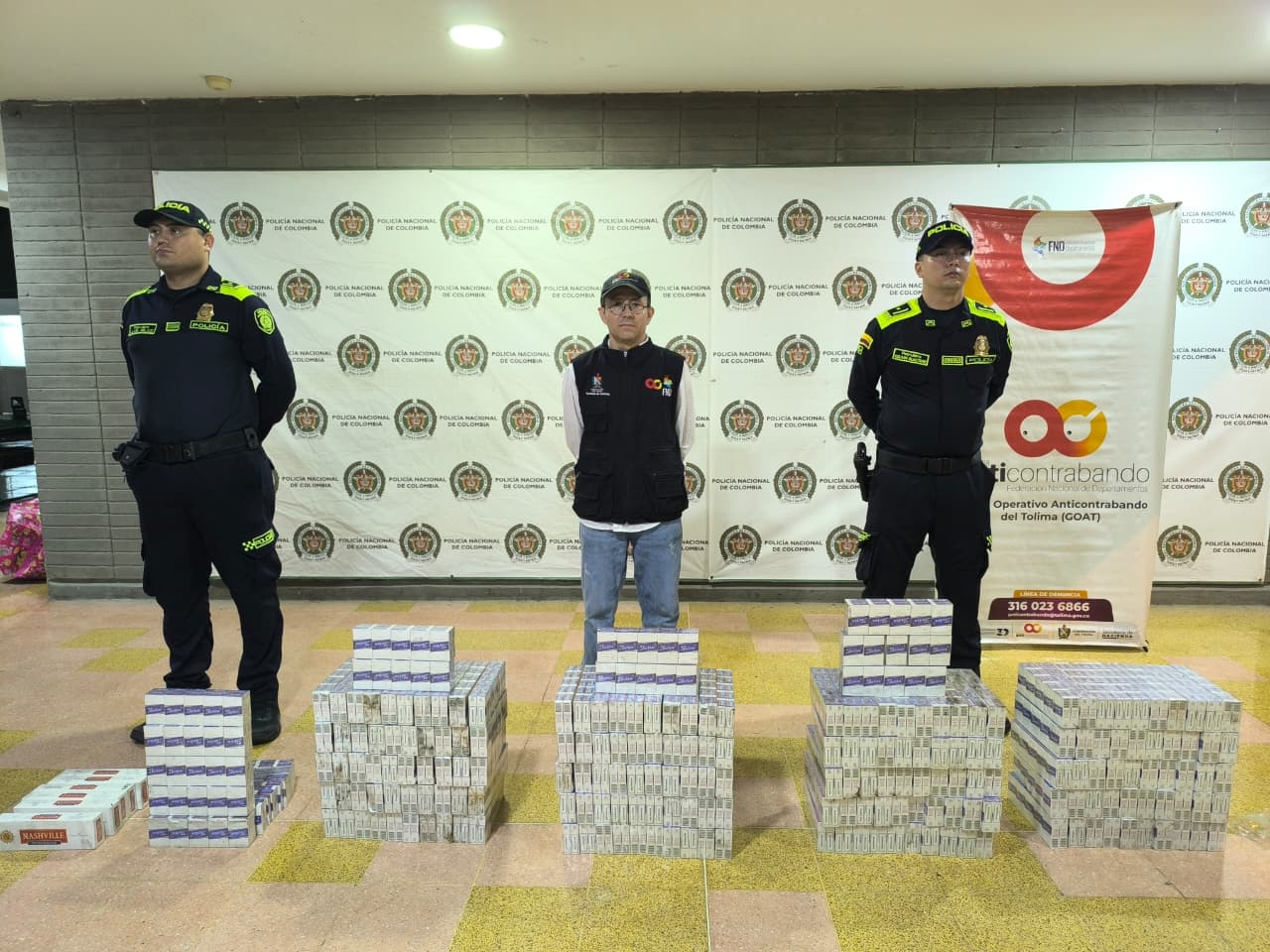 Golpe al contrabando en Ibagué: más de 2.200 cajetillas ilegales fuera del mercado